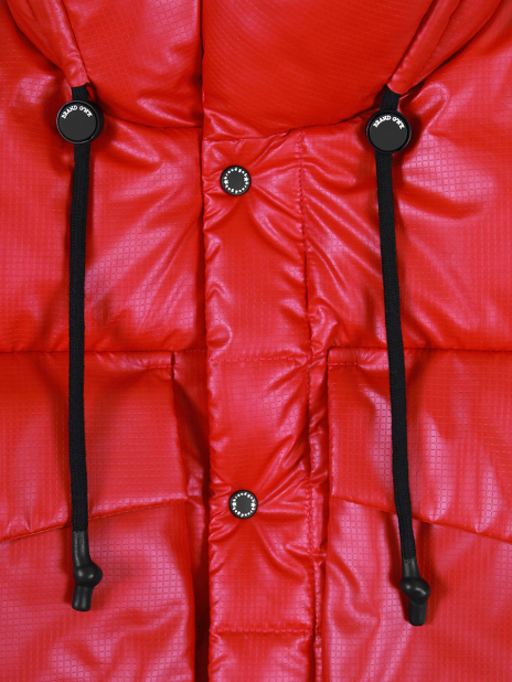 Пуховики короткие Куртка+полукомбинезон Красный